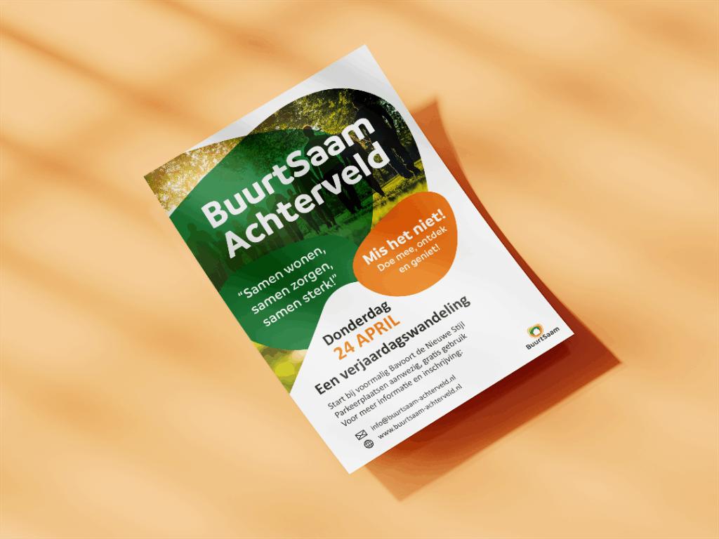 Flyer voor Buursaam Achterveld